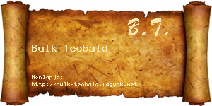 Bulk Teobald névjegykártya